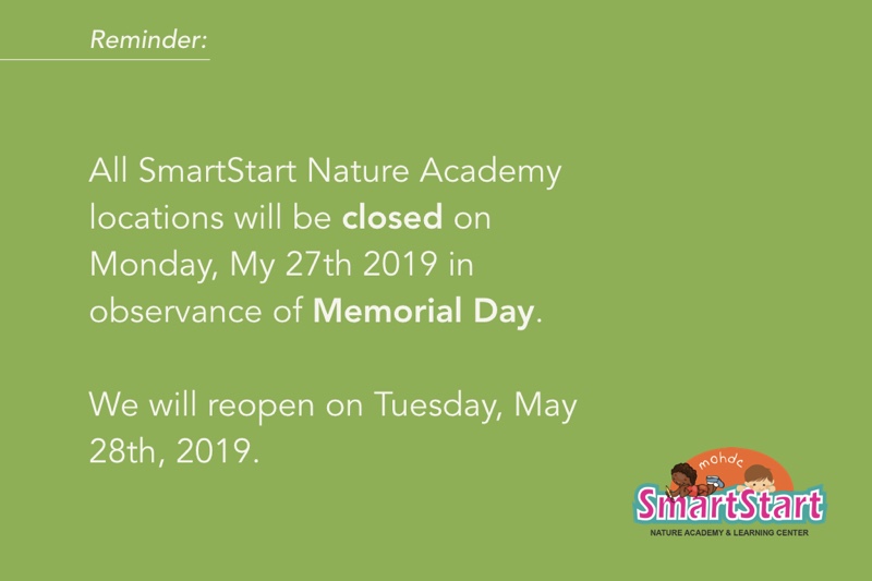 Closed for Memorial Day